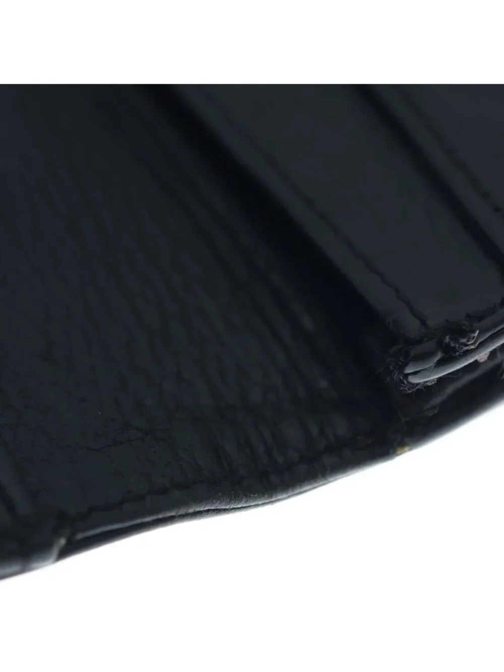 Chrome Hearts Card Case Scroll Label 3 Pocket Leather Black